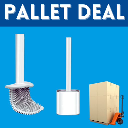 Wholesale pallet of 750 silicone toilet brush sets with premium silicone heads and fully enclosed designs for hygienic bathroom cleaning available at DuraClean