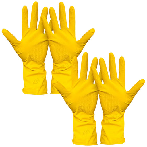 Wholesale 2 pairs x 20 pack (40 pairs) of DuraClean® Marigold Style Household Gloves in yellow, available at DuraClean®