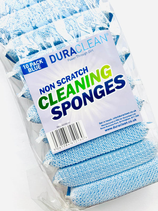 Non-Scratch Cleaning Sponges – Red/Blue – 10 Pack – Case of 30 (300 Sponges) – For Contract Cleaners