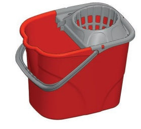 Wholesale 20-pack DuraClean® 14L Buckets with Strainers in vibrant red, available at DuraClean