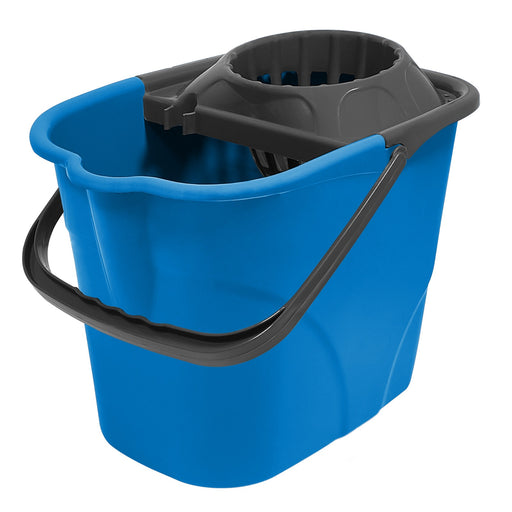 Wholesale 20-pack DuraClean® 14L Buckets with Strainers in vibrant blue, available at DuraClean