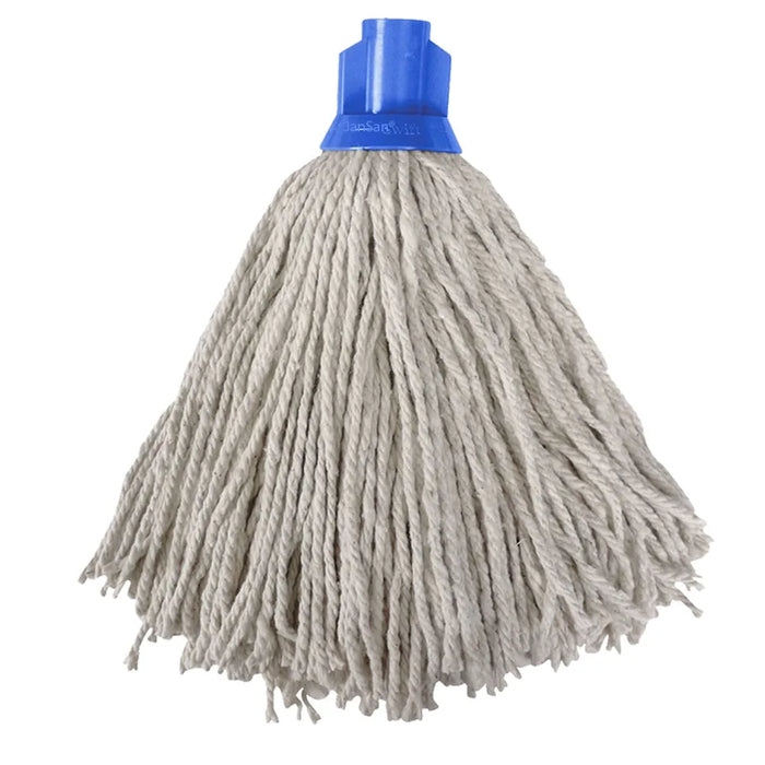 Wholesale 10 x 10 pack (100 units) of DuraClean® Super Absorbent Socket Mop Heads in blue, available at DuraClean