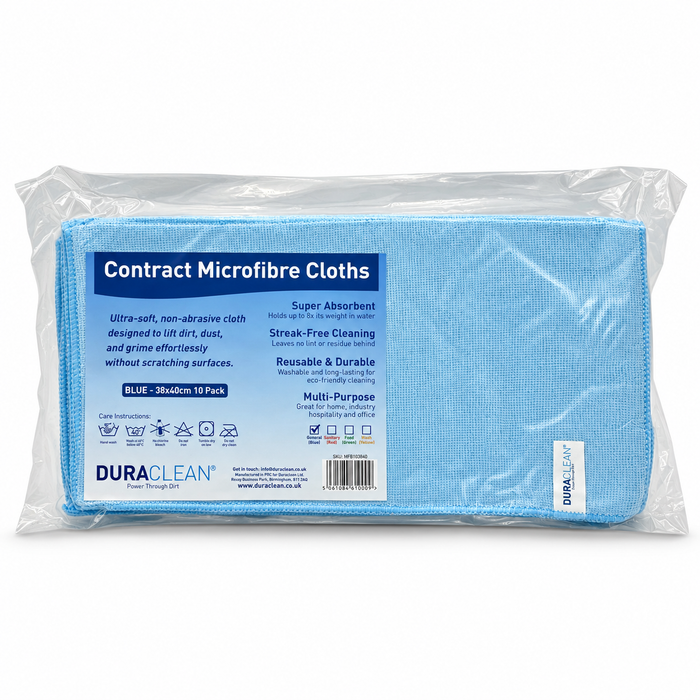 Blue microfibre cloths, pack of 10