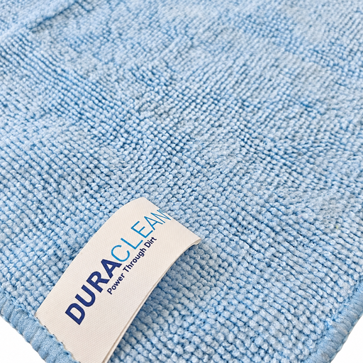 Close-up of blue microfibre cloth texture