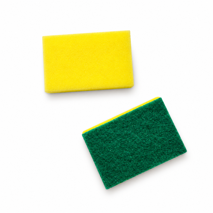 Yellow kitchen cleaning sponges