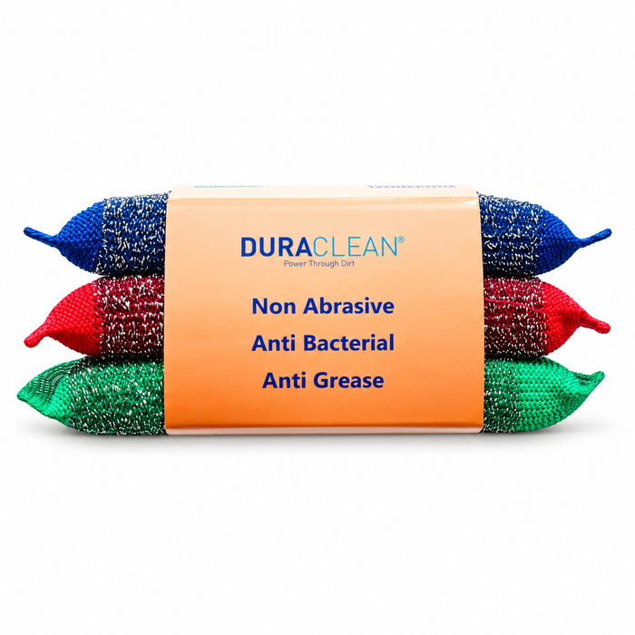 DuraClean stainless steel mesh cleaning sponge with multicolour foam core