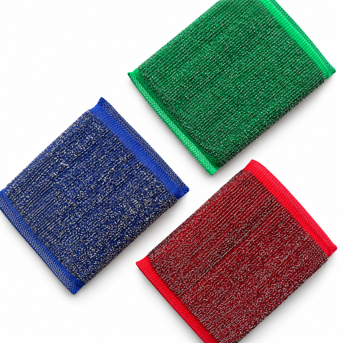 Stainless steel cleaning sponge with foam core for heavy-duty scrubbing