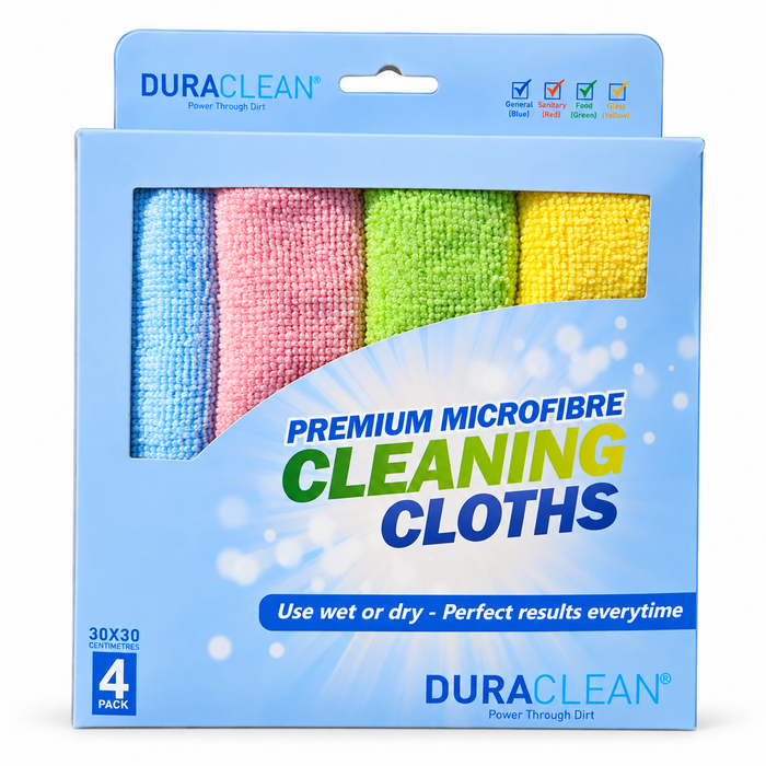Assorted microfibre cloths, pack of 4