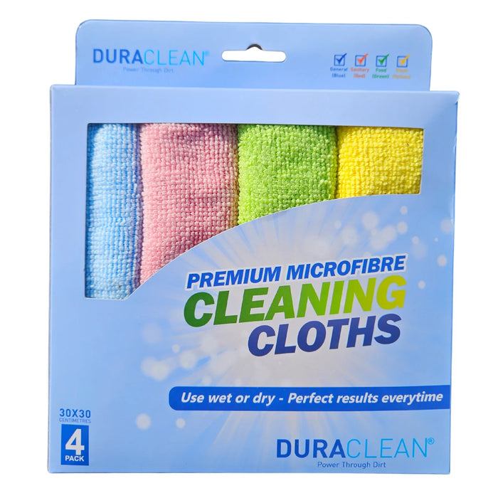 Microfibre Cleaning Cloths – Multicolour – 4 Pack (30x30cm) – Case of 48 – Reusable for Domestic/Commercial Use (Copy)