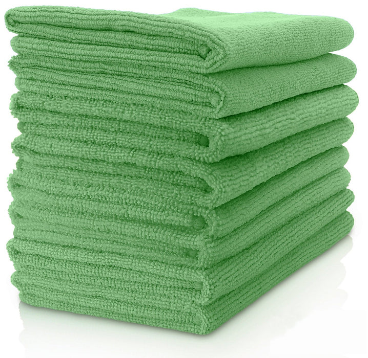 Wholesale 10 x 20 pack (200 units) DuraClean® Contract Microfibre Cloths, available in green for hygienic organisation, available at DuraClean®