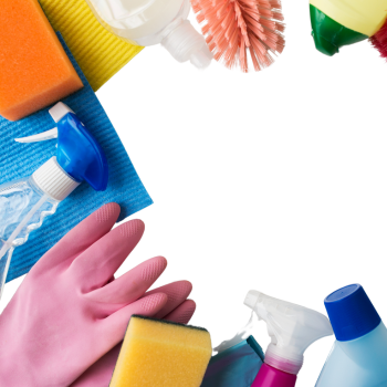 Mobile view banner image showcasing a range of cleaning products sold by Duraclean at wholesale prices.