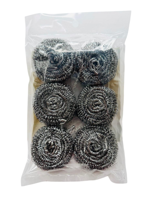 Stainless Steel Scourers – 6 Pack – Bulk Case of 50 – Heavy-Duty for Commercial Kitchens